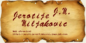 Jerotije Miljaković vizit kartica